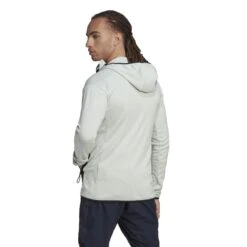 Veste De Trail Adidas Terrex Tech Flooce Light -Promos Randonnée Boutique adidas hh9256 5 apparel on model back view white