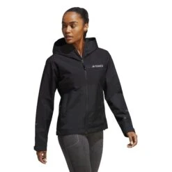 Veste Imperméable Femme Adidas Terrex Multi Rain.Rdy 2-Layer 2 11 Veste Imperméable Femme Adidas Terrex Multi Rain.Rdy 2-Layer 2 -Promos Randonnée Boutique adidas hn5481 6 apparel on model walking view white