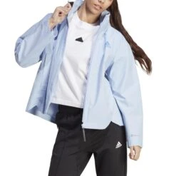 Veste Imperméable Femme Adidas Terrex Traveer Rain.RDY -Promos Randonnée Boutique adidas ht8735 4 apparel on model front view white