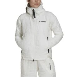Veste Femme Adidas Terrex MYSHELTER PrimaLoft Padded 10 Veste Femme Adidas Terrex MYSHELTER PrimaLoft Padded -Promos Randonnée Boutique gq3676 app on model front white