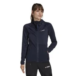 Veste Femme Adidas Terrex Tech Fleece Lite Ed -Promos Randonnée Boutique gu3809 app on model standard white